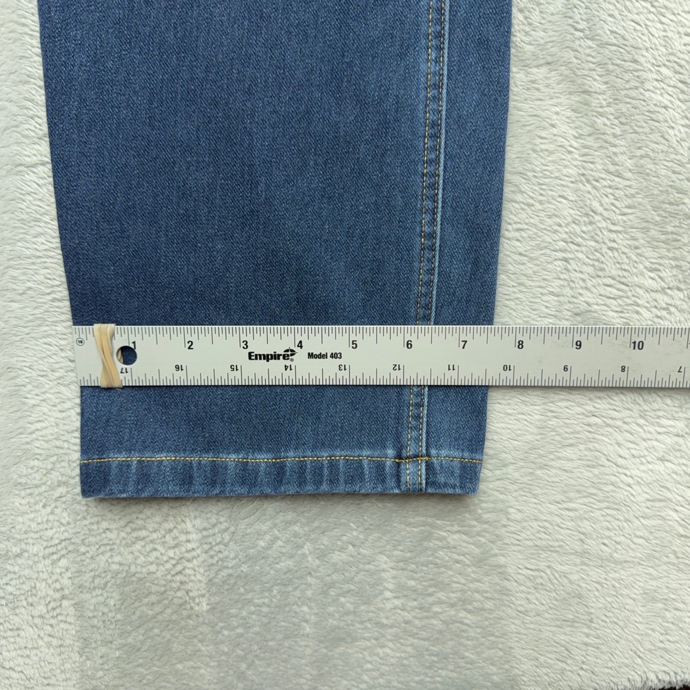 Halara Jeans Women Medium Blue Crossover Waist Wide Leg Stretch Denim Pants - Picture 4 of 8